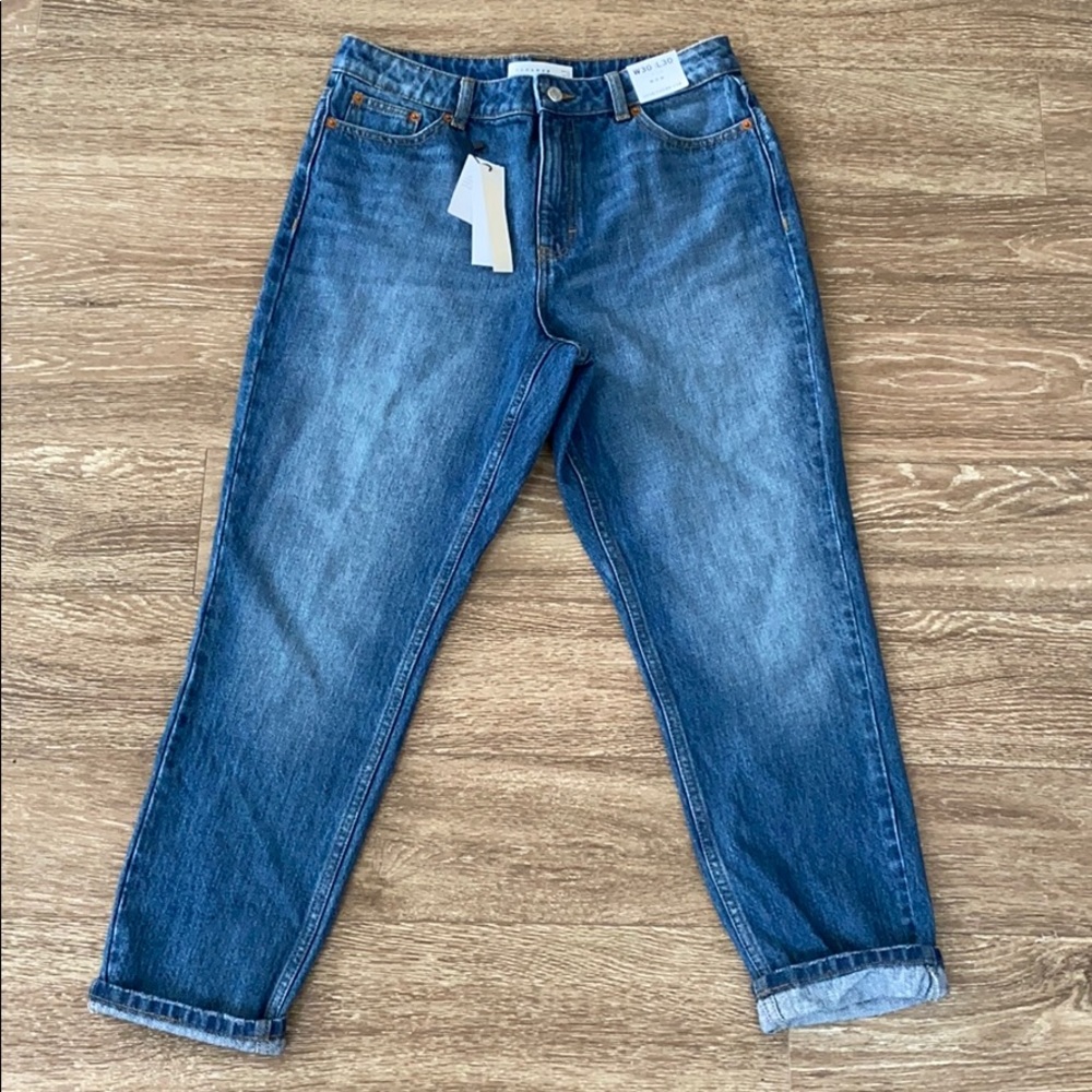 NWOT Topshop Mom Jeans Medium blue 30